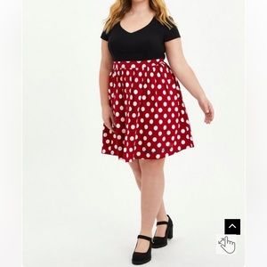 Torrid Disney Minnie Mouse Polka Dot Skater Dress size 0